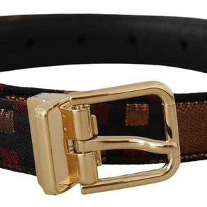 Dolce &amp; Gabbana Multicolor Leather Belt with Gold Buckle