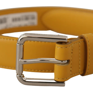 Dolce &amp; Gabbana Elegant Leather Belt in Sunshine Yellow