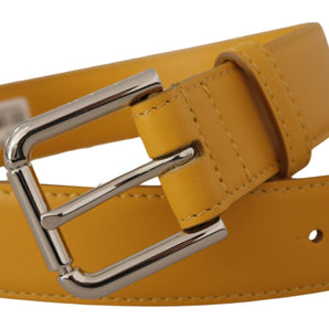 Dolce &amp; Gabbana Elegant Leather Belt in Sunshine Yellow