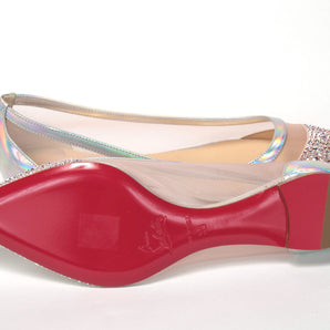 Christian Louboutin Zapato con punta plana y cristales en rosa plateada