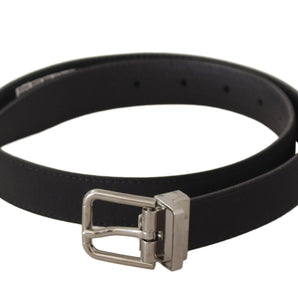 Dolce &amp; Gabbana Elegant Black Canvas &amp; Leather Belt