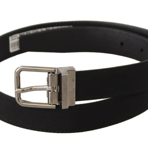 Dolce &amp; Gabbana Elegant Black Canvas &amp; Leather Belt