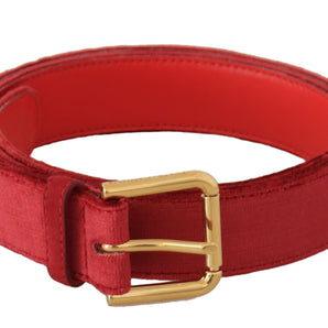 Dolce & Gabbana Elegant Red Suede Designer Belt