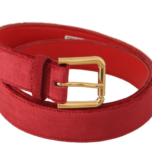 Dolce & Gabbana Elegant Red Suede Designer Belt