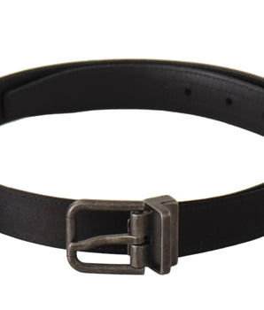 Dolce & Gabbana Black Calfskin Leather Vintage Metal Buckle Belt