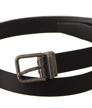 Dolce & Gabbana Black Calfskin Leather Vintage Metal Buckle Belt