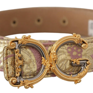 Dolce &amp; Gabbana Chic Gold and Pink Leather Belt