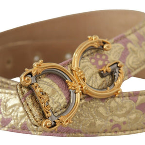 Dolce & Gabbana Chic Gold and Pink Leather Belt