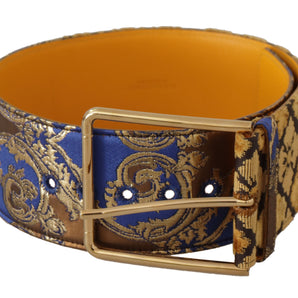 Dolce & Gabbana Elegant Blue Leather Belt with Metal Buckle