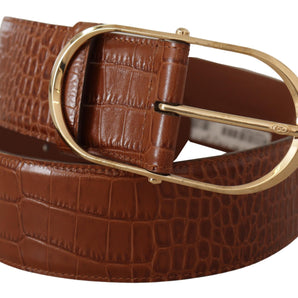 Dolce &amp; Gabbana Enchanting Engraved Logo Leather Belt