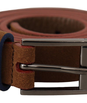 Dolce & Gabbana Brown Logo Engraved Metal Waist Buckle Belt