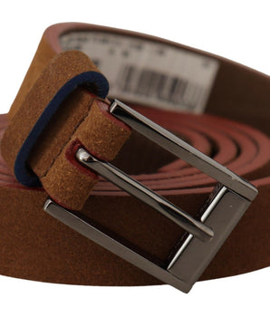 Dolce & Gabbana Brown Logo Engraved Metal Waist Buckle Belt