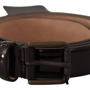 Dolce &amp; Gabbana Elegant Black Leather Logo Buckle Belt