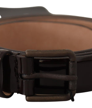 Dolce &amp; Gabbana Elegante cinturón con hebilla y logo de cuero negro