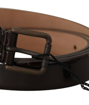 Dolce &amp; Gabbana Elegante cinturón con hebilla y logo de cuero negro