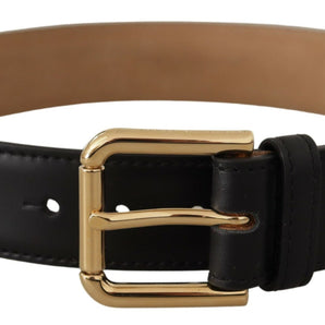 Dolce & Gabbana Elegant Leather Belt with Logo Buckle