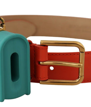 Dolce & Gabbana Orange Leather Devotion Heart Micro Bag Headphones Belt