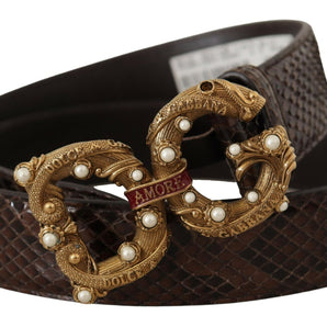 Dolce &amp; Gabbana Elegant Snakeskin Leather Belt