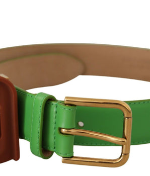 Dolce & Gabbana Green Leather Devotion Heart Micro Bag Headphones Belt