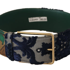 Dolce & Gabbana Elegant Green Leather Belt with Logo Buckle