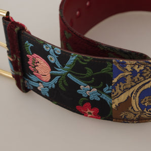 Dolce &amp; Gabbana Engraved Logo Multicolor Leather Belt