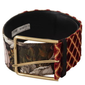 Dolce &amp; Gabbana Engraved Logo Multicolor Leather Belt