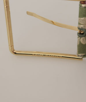 Dolce & Gabbana Multicolor Leather Embroidered Gold Metal Buckle Belt