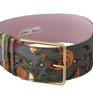 Dolce &amp; Gabbana Elegant Multicolor Canvas-Leather Belt