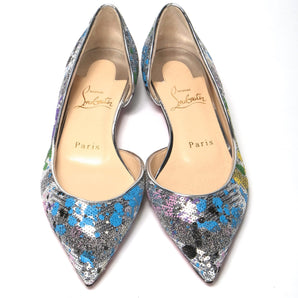 Christian Louboutin Multicolor Silver Flat Point Toe Shoe