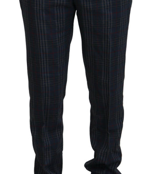 BENCIVENGA Gray Pure Wool Men Checkered Pants