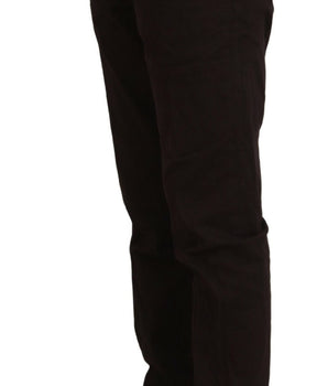 BENCIVENGA Brown Cotton Tapered Formal Men Pants