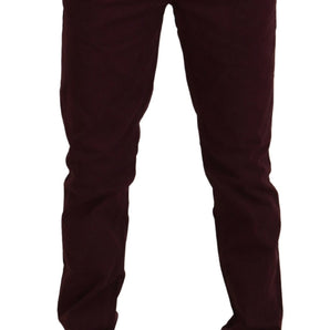 CYCLE Maroon Skinny Fit Cotton Pants