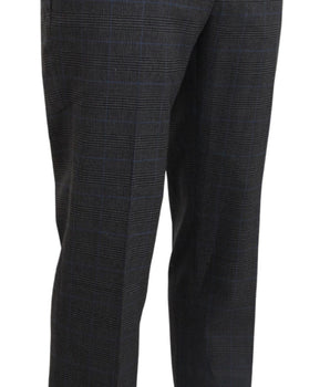 BENCIVENGA Gray Checkered Wool Dress Formal Pants