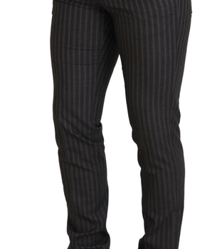 BENCIVENGA Brown Stripes Slim Fit Men Pants
