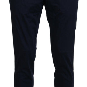 Domenico Tagliente Elegante pantalón chino slim azul oscuro