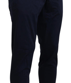 Domenico Tagliente Dark Blue Cotton Skinny Men Pants