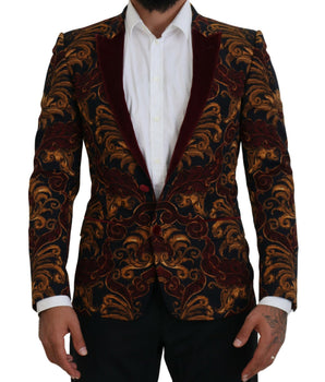 Dolce & Gabbana Multicolor Floral Single Breasted Martini Blazer