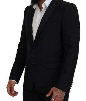 Dolce & Gabbana Black Slim Fit Formal Martini Blazer