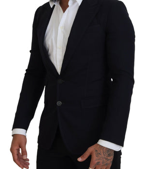 Dolce & Gabbana Blue Wool Formal Taormina Blazer