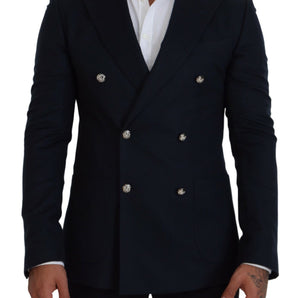 Dolce &amp; Gabbana Elegant Cashmere-Silk Blend Blue Blazer