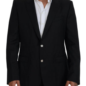 Dolce &amp; Gabbana Elegant Black Martini Wool Blazer