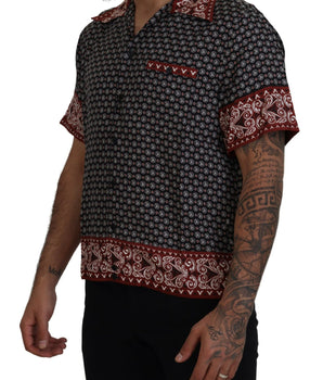 Dolce & Gabbana Multicolor Patterned Silk Casual Shirt
