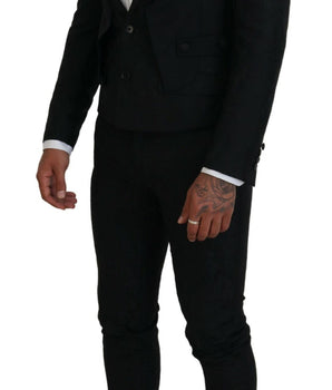 Dolce & Gabbana Black Polyester Men 2 Piece MARTINI Suit