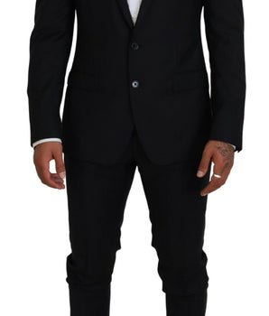 Dolce &amp; Gabbana Black Single Breasted 2-Piece Martini Suit