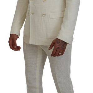 Dolce &amp; Gabbana Elegant Off White Silk-Blend Suit