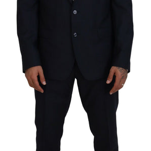 Dolce & Gabbana Elegant Blue Martini Wool-Silk Blend Suit