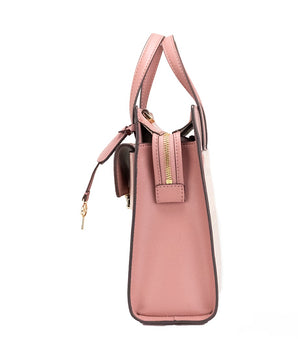 Michael Kors Cece Small Pink PVC North South Flap Tote Crossbody Bag Purse