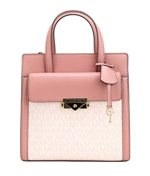 Michael Kors Cece Small Pink PVC North South Flap Tote Crossbody Bag Purse