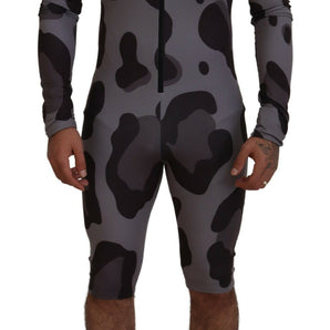 Dolce &amp; Gabbana Elite Gray Patterned Men's Wetsuit Swimwear