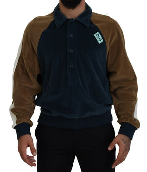 Dolce &amp; Gabbana Multicolor Cotton Collared Pullover Sweater